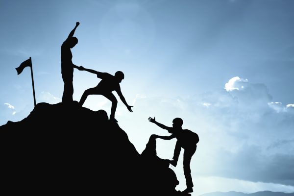 climbing helping  team work , success concept